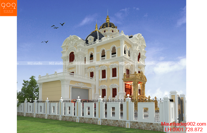 Mẫu kiến trúc biệt thự lâu đài kiểu Pháp sang trọng sự lựa chọn hàng đầu của các doanh nhân Việt Nam