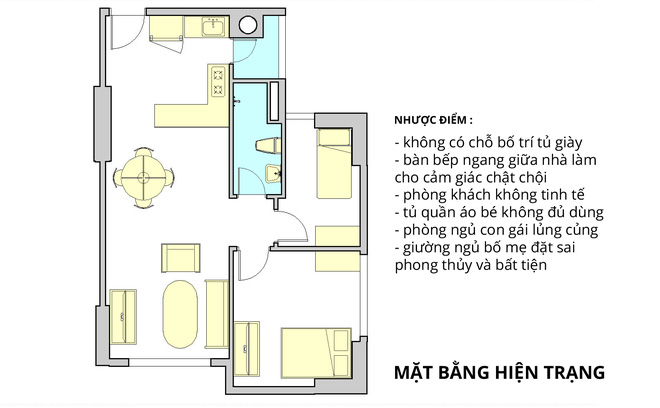 Tư vấn thiết kế nội thất cho căn hộ 64m2
